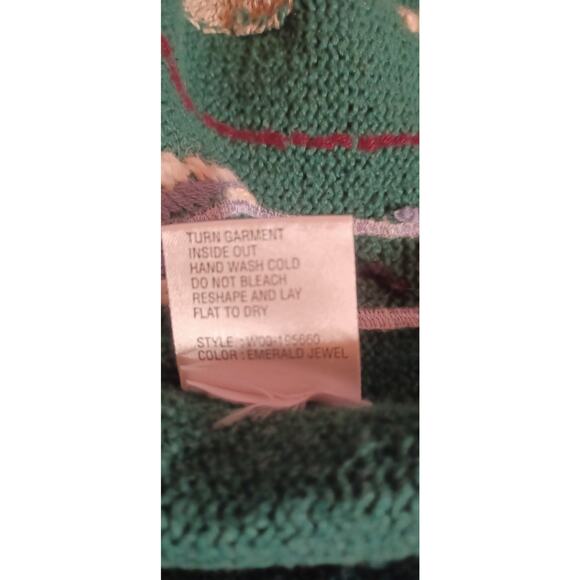 Vintage Northern Isles Christmas Birdhouse Cardigan Sweater Green Size Small - Picture 7 of 7